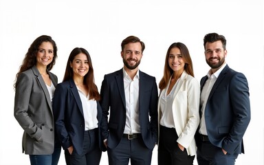 Portrait, team and business people isolated on transparent, png background corporate teamwork, proud or leadership. Happy employees or diversity group of men and women in professional collaboration