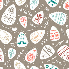 Whimsical easter eggs seamless pattern for charming designs, creating joyful gifts, and adding a touch of folk art to your spring projects now