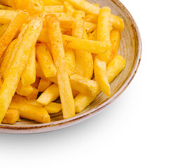 Crispy golden fries served in a rustic bowl during a casual meal