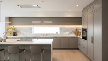 Nordic Taupe Luxury Kitchen. Perfect for: Premium stock image bundles, architect clients