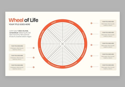 Wheel of Life Infographic Vector &ndash; Life Balance Assessment Chart, Coaching Self-Reflection Diagram Template for Goals and Personal Development