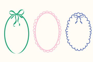 Soft pastel oval label coquette frames
