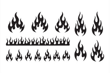 Tribal fire symbol collection for automotive design, decals, and creative assets