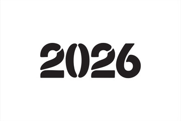 Clean 2026 text design for editorial templates and digital year-change content