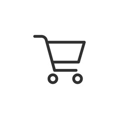 Shopping cart, linear icon. Retail purchase and e-commerce. Line with editable stroke.