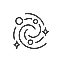 Galaxy, linear icon. Cosmic system and astronomy concept. Line with editable stroke.