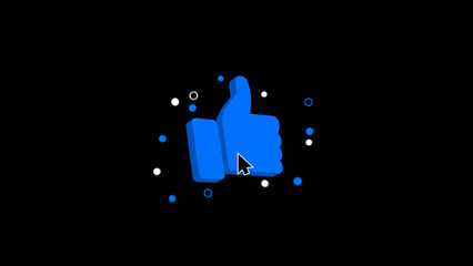 Typography Social 3D Icon Like