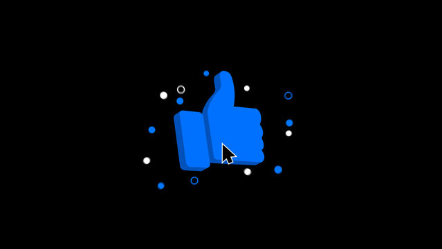 Typography Social 3D Icon Like