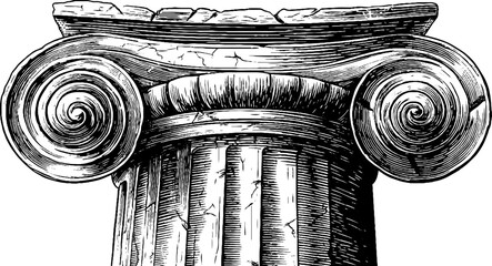 Fototapeta premium Renaissance decorative spiral column design for historical architecture projects