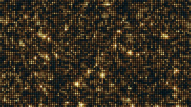 Abstract gold dotted background. Premium luxury shimmering halftone video pattern, dot. Modern golden pop art texture for new year, christmas banner, site. Vintage art deco backdrop. 4k seamless loop