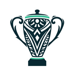 Teal and Black Tribal Trophy Icon Design