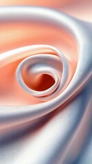 Close-up of a swirl of luxurious silk fabric, showcasing delicate textures and soft lighting.