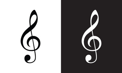 Vector treble cleft symbol sheet music element, icon. treble cleft symbol sheet music element silhouette. vector illustration eps file. 