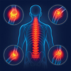 Human Anatomy Pain Points Spinal Column and Joints © Sefat