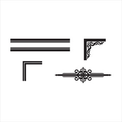 Elegant Set of Borders and Corners Vector Illustrations &ndash; Decorative Frames for Design vector.
