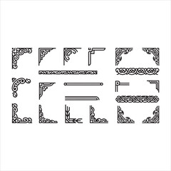 Elegant Set of Borders and Corners Vector Illustrations &ndash; Decorative Frames for Design vector.