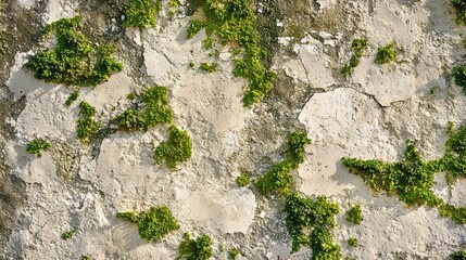 Natural limestone surface pattern weathered stone texture with moss growth organic patina aged wall background seamless design material eco-friendly