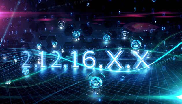 Futuristic digital illustration ip address - Powered by Adobe