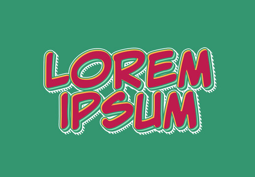 Retro Cartoon Vector Text Effect