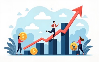 Raising money for startup abstract concept vector illustrations. High quality