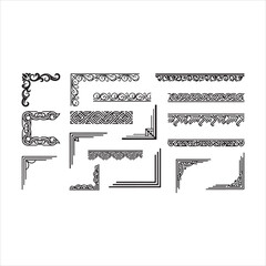Elegant Set of Borders and Corners Vector Illustrations &ndash; Decorative Frames for Design vector.