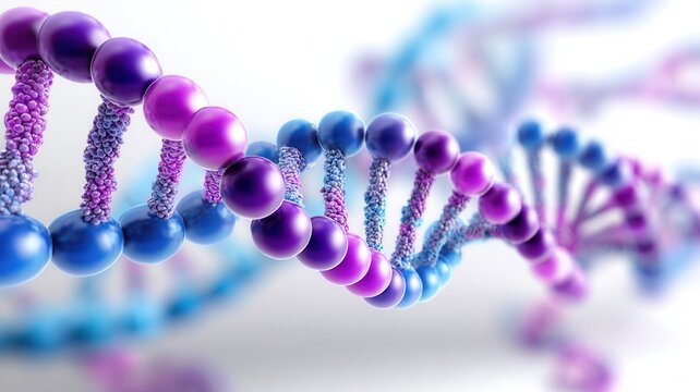 Dna strands forming double helix structure, representing genetic code, research, and science concept