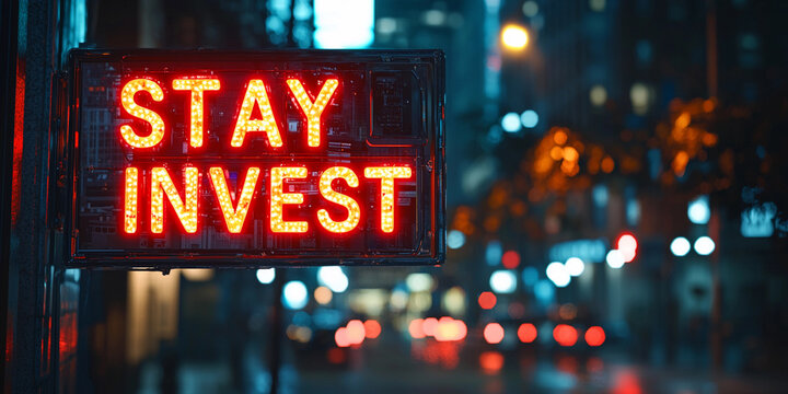 Bright electronic sign encourages investment in the city Generative AI