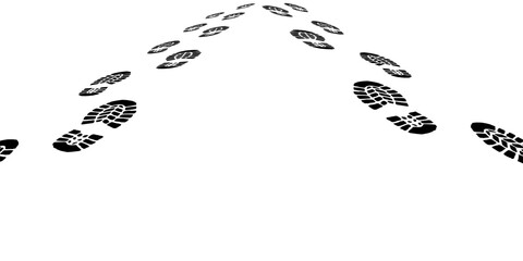 Shoe sole silhouettes. Vector set of black silhouettes from the soles of sneakers.