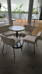 Modern Table and Chairs in Restaurant Interior