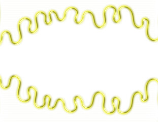 A bright white background bordered by smooth yellow wavy lines at the top and bottom, creating a playful and clean frame ideal for cheerful designs or text placement.