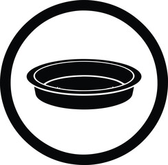 Silhouette empty container in round frame vector Illustrator