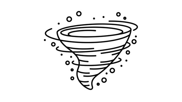 Tornado Cyclone Sketch Illustration &ndash; Powerful Whirlwind Storm Funnel Icon