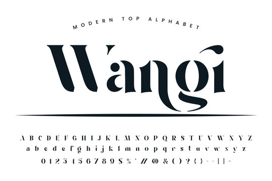Wangi font alphabet capital letter small letter numbers sign and symbol