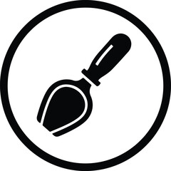 Silhouette mascara brush cosmetics makeup applicator inside circle vector Illustrator