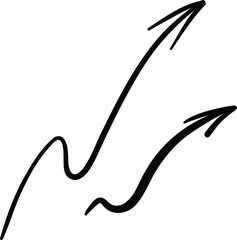 Vector icon of hand-drawn cartoony expression sign doodle, curve directional arrows, emoticon effects design elements, cartoon character emotion symbols, cute decorative brush stroke lines