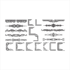 Elegant Set of Borders and Corners Vector Illustrations &ndash; Decorative Frames for Design vector.