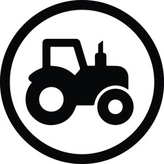 Silhouette tractor minimalist sign agriculture farming machinery vector Illustrator