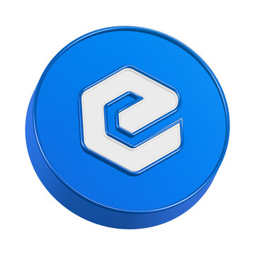 ecash coin 3d rendering icon blue