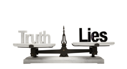 Truth and Lies Balanced on a Scale.