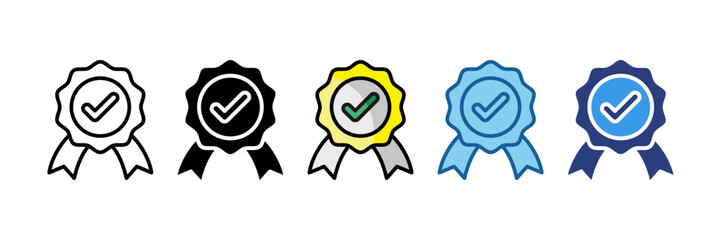 Obraz premium Quality Badge Icon Set Multiple Style Collection