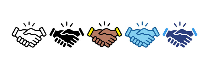 Obraz premium Handshake Deal Icon Set Multiple Style Collection