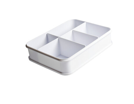 Empty divided storage container with multiple compartments suitable for organizing small items