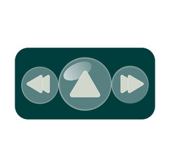 Minimalist Stereo Music Player Icon – Elegant Material Design with 3D Buttons
