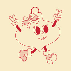 Cheerful Retro Christmas Ornament Character