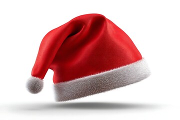Red santa hat isolated on white background for christmas celebration season