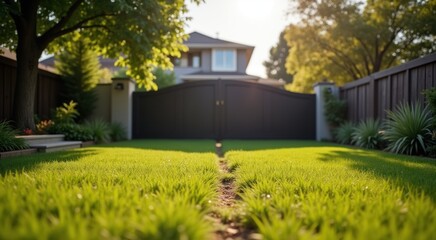 Obraz premium Small flower in the middle of a lawn