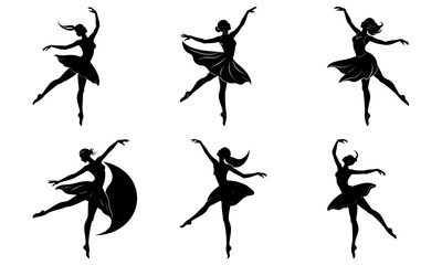 Elegant Ballet Dancer Silhouettes Collection