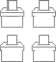 Isolated dot style ballot box icon, dot map style vote vector, minimal black ballot dot graphic, equal size dot style symbol, election democracy civic voting illustration project design