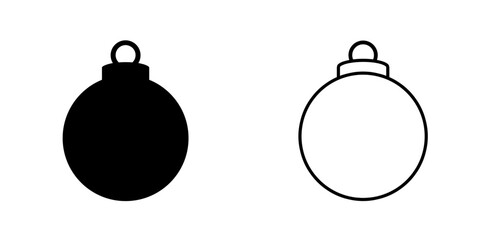 Christmas ornament set icon isolated on white background.