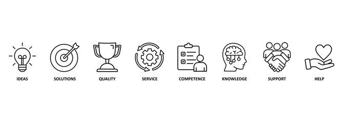 Banner advice concept. Keywords and pictogram 